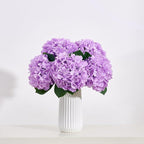 8pcs Lavender Fake Flowers Silk Hydrangea Artificial Flowers Bouquets Faux Hydrangea Stems for Home Table Centerpieces Wedding Party Decoration