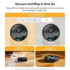 roborock Q7 M5+ Robot Vacuum and Mop, Upgraded from Q5 Max+, 7 Weeks Self-Emptying, 10000Pa Suction, Dual Anti-Tangle System, for Pet Hair & Carpet, PreciSense LiDAR Navigation, App Control, Black