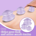 TrelaCo 6 Pcs Cupping Kit for Massage Therapy 3 Sizes Silicone Cupping Set Chinese Massage Therapy for Studio Household Cellulite Joint Pain Muscle Pain(Lavender)