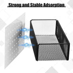 Tioncy 4 Pcs Magnetic Storage Bin Magnetic Locker Organizer for Pegboard Refrigerator Shelves Basket Container Wire Storage Holder for Kitchen Home Whiteboard(Black,10.6''l)