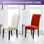 Joccun Chair Covers for Dining Room Set of 8, Dining Chair Slipcovers Stretch Dining Room Chair Covers Seat Protector,Washable Parsons Chair Cover for Home,Hotel,Banquet(Pureed Pumpkin,8 Pack)