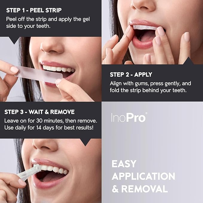Natural Teeth Whitening Strips Kit 21 Treatments - Sensitive Teeth Whitener, Peroxide Free, Enamel Safe White Strips - Instant Teeth Whitening Without The Harm (42 Strips)