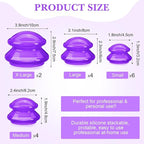 Geiserailie 16 Pcs 4 Sizes Cupping Therapy Set Silicone Cupping Massage Cups Professional Chinese Therapy Cup Vacuum for Body Muscle Nerve(Purple)