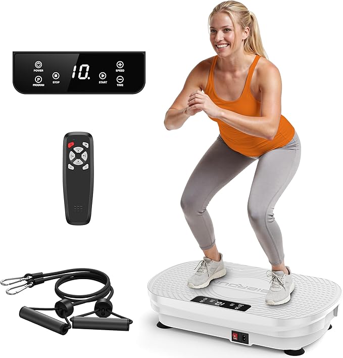 FEIERDUN Vibration Plate Exercise Machine, Vibration Plate for Lymphatic Drainage, Power Plate Vibration Platform for Weight Loss, Toning & Wellness