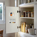 Acrylic Spice Rack Wall Mount-6 Inch, Clear Spice Shelf Storage Holder, 2 Pack Hanging Seasoning Rack Organizer for Cabinet Door, Cupboard or Wall Kitchen (Adhesive or Screw)