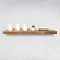 URBANDI, Rustic Floating Shelves, Set of 2, Hidden Bracket, Solid Wood, Heavy Duty, Wall Mounted Shelves, (Brown, 48Wx6D)