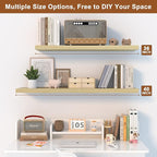 12 Inch Deep Floating Shelves for Wall 2 Pack Floating Shelves Large Storage Space Wall Mount Shelf for Living Room Kitchen Bathroom 36" W x 12" D x 1.2" H Oak
