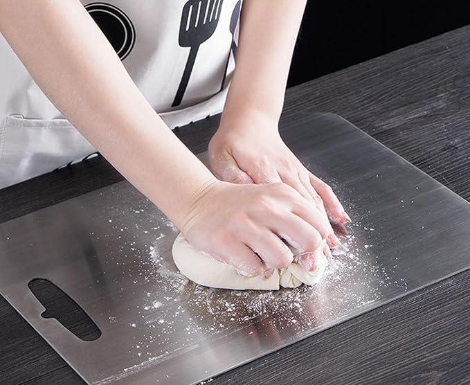 Titanium Cutting Board, New Upgrade Pure Titanium Cutting Boards for Kitchen,Food Grade 316 Stainless Steel Cutting Board，Double sided Dishwasher Safe 13.4 * 9inch