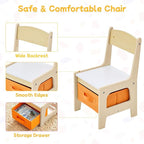 Kids Table and Chair Set, 3 in 1 Wooden Activity Table with Detachable Tabletop, Toddler Table and Chair Set with Storage Drawer, Kids Play Table for Children Art, Craft, Eating, Learning