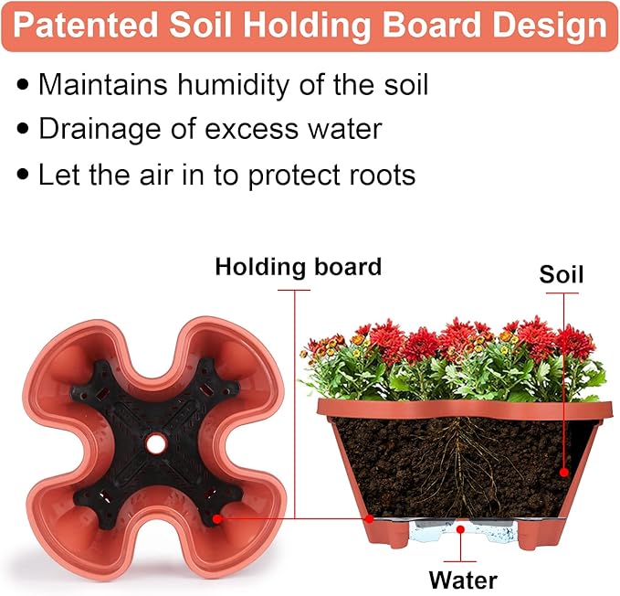 Vertical Planter 5 Tier Stackable Planters Garden Planters Strawberry Herb Flower and Vegetable Planter Indoor Outdoor Gardening Pots with Removable Wheels and Tools 2-Pack