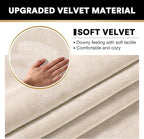 PrinceDeco Sectional Couch Covers 3 Pieces Velvet Sofa Covers L Shape Soft Couch Covers for Sectional Sofa Corner Sofa Cover Couch Cover for Dogs Washable (2 Seater + 1 Chaise,Ivory)