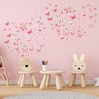 Glow in The Dark Butterfly Flower Wall Decals Glowing Luminous Butterflies Removable Self-Adhesive Wall Stickers for Girls Bedroom Nursery Living Room Decor 4 Sheets (Butterfly 2)