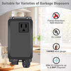 Garbage Disposal Air Switch Kit, Garbage Disposal Button, Sink Top Waste Disposer On/Off Switch, UL Listed Air Switch Compatible with All Garbage Disposals (Brushed Stainless Steel）
