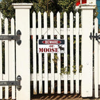 Vintage Moose Warning Sign - Decorative Wooden Plaque for Cabin, Lake House, Farmhouse Wall Decor