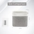 Collapsible Fabric Storage Cubes 11x11 Cube Storage Bins, 4 Pack Closet Baskets Box with Handles for Organizing, Shelf, Toys, Clothes, Home, Office, Nursery (Grey&White)
