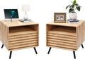 RedLemon 24 Inch Nightstand Set of 2 with Charger Station - Natural Oak