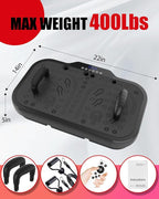 Vibration Plate Exercise Machine, 8000 Vibrations/min Adjustable Fitness Platform, 400 Lbs Capacity Whole Body Workout Extra Large Size Platform with Bluetooth for Weight Loss, Women & Men