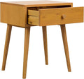 NTC Solid Oak Lux Nightstand with Drawer - Mid Century Modern Rustic Oak