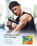 RENPHO Massage Gun with Heat and Cold, Portable Percussion Muscle Deep Tissue Massager with Bluetooth, Carry Case, Gifts for Men Women, Active+ Thermacool