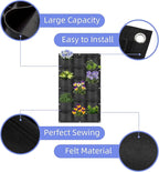 18 Pockets Hanging Planter Bags, Hanging Vertical Wall Mounted Plant Planting Grow Bags, Herb Garden Planter Outdoor Indoor Growing Bag, Gardening Vertical Greening Flower Container(1m×0.5m, Black)