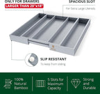 ROYAL CRAFT WOOD Luxury Bamboo Kitchen Drawer Organizer - Silverware Organizer - Utensil Holder and Cutlery Tray with Grooved Drawer Dividers for Flatware and Kitchen Utensils (5 Slot, Gray)
