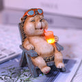 Miniature Hedgehog Figurine Solar Resin Statue for Outside Garden Lawn Yard Patio Home Office Decorations, Ideal Ornaments Birthday Gifts for Mom Women Grandma