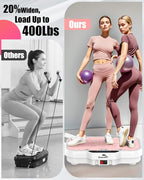 Vibration Plate Exercise Machine, 8000 Vibrations/min Adjustable Fitness Platform, 400 Lbs Capacity Whole Body Workout Extra Large Size Platform with Bluetooth for Weight Loss, Women & Men
