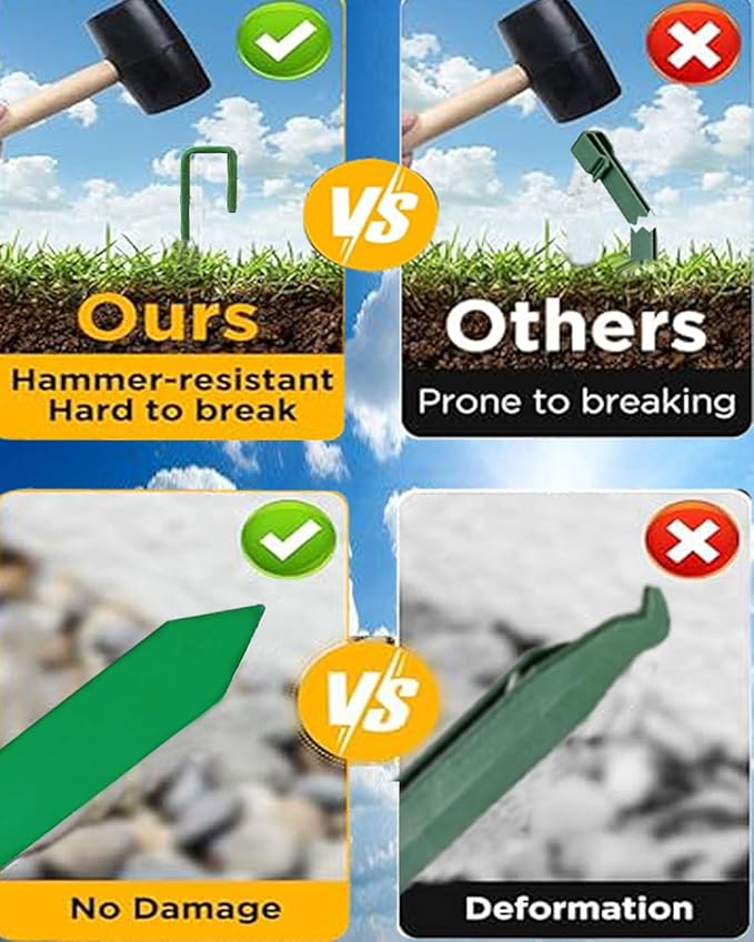 24Pcs Metal Garden Landscape Edging Stakes Green,10in anchoring Stakes Landscape Anchoring Spikes for Terrace Board, Garden Liner, Landscape Edging Coil,Bender Board,Grass Barrier