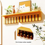 Wall Mounted Piano Key Hanger | Flip Style Hook | Entrance Wall Art Hook, Made of Oak Wood (3 Times Painted, 4 Times Polished) (Tray Beech, 4Hooks)