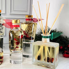 LOVSPA Reed Diffuser Set, Mahogany Teakwood Scented Oil Diffuser with Sticks, Home Fragrance Accessories for Bathroom Shelf Decor, Aroma Diffusers for Home or Office Fall Decor, USA Made