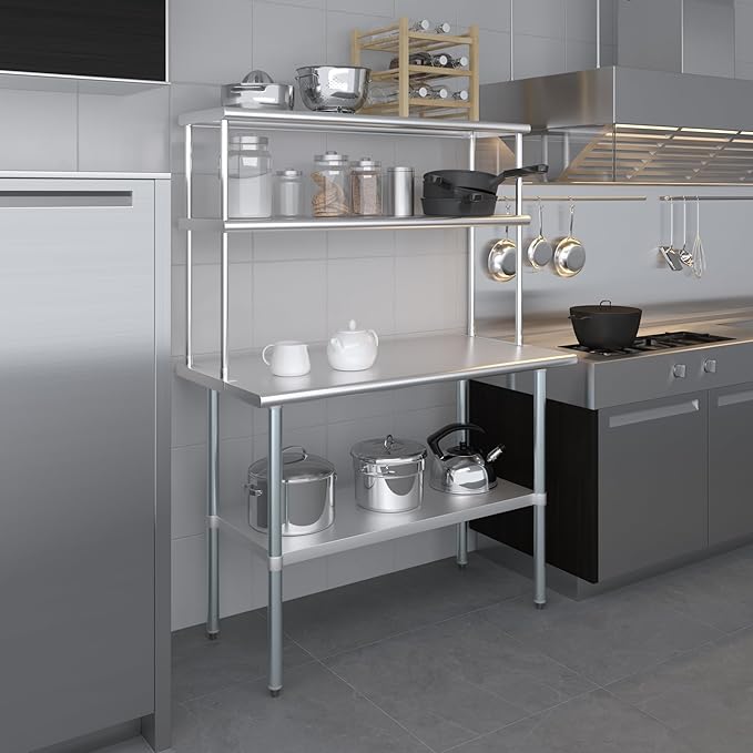 AmGood Double OverShelf Stainless Steel NSF - Many (48" Long x 14" Deep)
