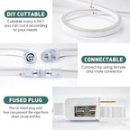 GZBtech RGB LED Neon Rope Lights 133FT/40M, AC 110-120V Waterproof Color Changing LED Rope with Remote Controller, Dimmable Multi Color Neon Rope Lighting for Indoor Outdoor Commercial Use