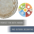 NAT & Jules Floral Laurel Wreath Leaves Pattern Dimensional Indoor Outdoor 12 inch Round Cast Resin Decorative Garden Stepping Stone, Patio, Walkway Sculpture Yard Art, Grey