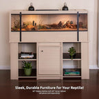 New Age Pet ECOFLEX 60-Inch Mojave Reptile Lounge in Maple- Durable, Moisture-Resistant Wood Plastic Composite Habitat with Vented Side Panels, Removable Sliding Glass Doors & Lock