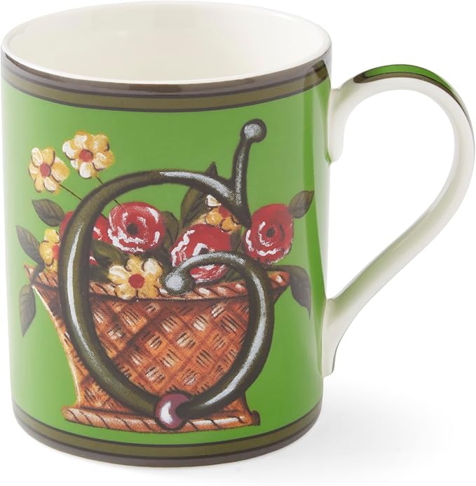 Spode Kit Kemp Alphabet Mug - Letter G Monogram in Fine China, 12oz Ceramic Coffee Cup for Hot Drinks, Personalized Drinkware for Unique Gifts, Dishwasher Safe Tea or Coffee Mug - Gift Box Included