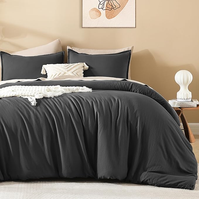Litanika Grey Comforter Set Twin/Twin XL Size, 2 Pieces Lightweight Plain Bedding Comforter Set, All Season Fluffy Bed Set (66x90In Comforter & 1 Pillowcase)