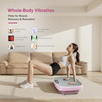 Vibration Plate Exercise Machine, Ultra-Quiet Vibration Plate for Lymphatic Drainage & Body Toning, Whole Body Vibration Platform with Bluetooth, Resistance Bands, Home Gyms Equipment