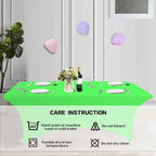 IVAPUPU 2 Pack 4FT Table Cloth for Rectangular Fitted Events Stretch Green Table Covers Washable Cover Spandex Tablecloth Protector for Party, Wedding, Cocktail, Banquet, Festival