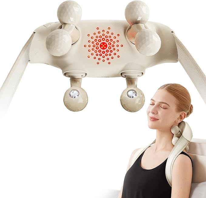 SKG Neck Massager for Pain Relief Deep Tissue Cordless Shiatsu Neck and Shoulder Massger with Heat H7 Ultra