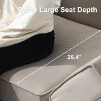 Belffin Modular Sectional Arm Chair Accent Chair with Storage Seat Single Club Chair for Apartment Velvet Grey