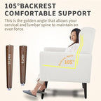 Modern Accent Chair, Upholstered Armchair with Pillow, Teddy Single Sofa Chair with Lounge Seat and Wood Legs Accent Chair for Living Room Bedroom Small Spaces
