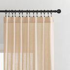 Joydeco Linen Curtains 96 Inch Length 2 Panel Sets,Light Filtering Curtains for Bedroom 52 Inch Wide Living Room Drapes with Back Tabs & Rod Pockets (W52 x L96 Inch, Ecru)