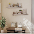 HOOBRO Floating Shelves for Wall, Wall Mounted Shelf Set of 2, 47.2" Hanging Shelf with Invisible Brackets, for Wall in Bathroom, Bedroom, Toilet, Kitchen, Living Room, Office, Greige BG120BJP201