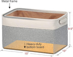 Kntiwiwo Storage Baskets for Closet 15" x 10" x 9.5" Fabric Storage Bins for Shelves Decorative Storage Cubes with Handles Large Linen Closet Organizer Bins for Home, Set of 3, Grey