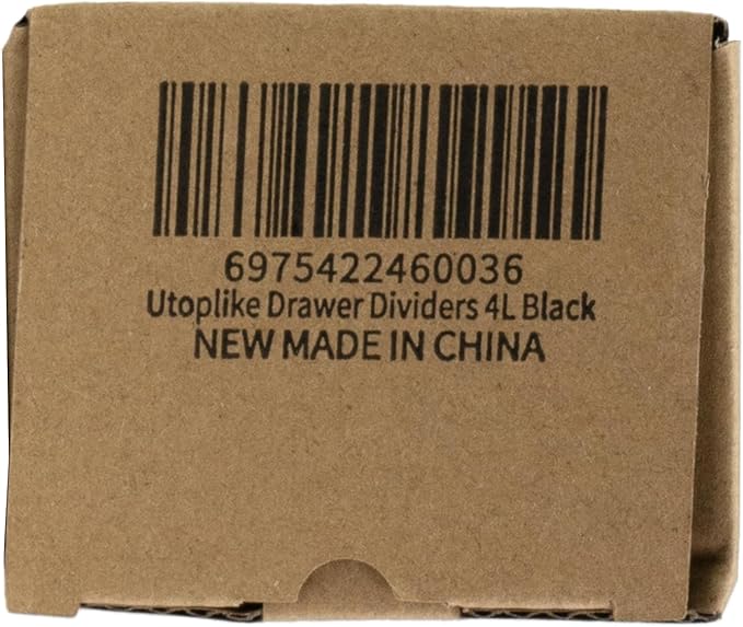 Utoplike 4 pcs Bamboo Kitchen Drawer Dividers Large, Adjustable Black Drawer Organizers, Spring Loaded, Works in Kitchen, Dresser, Bathroom, Bedroom, Drawer, Desk, 2.4" H
