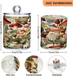 Cartoon Mushroom 2PC Airtight Transparent Plastic Storage Jar, Food Storage Container Glass, Can Store Candy, Salt, Coffee Beans, With lid, Easy To Use