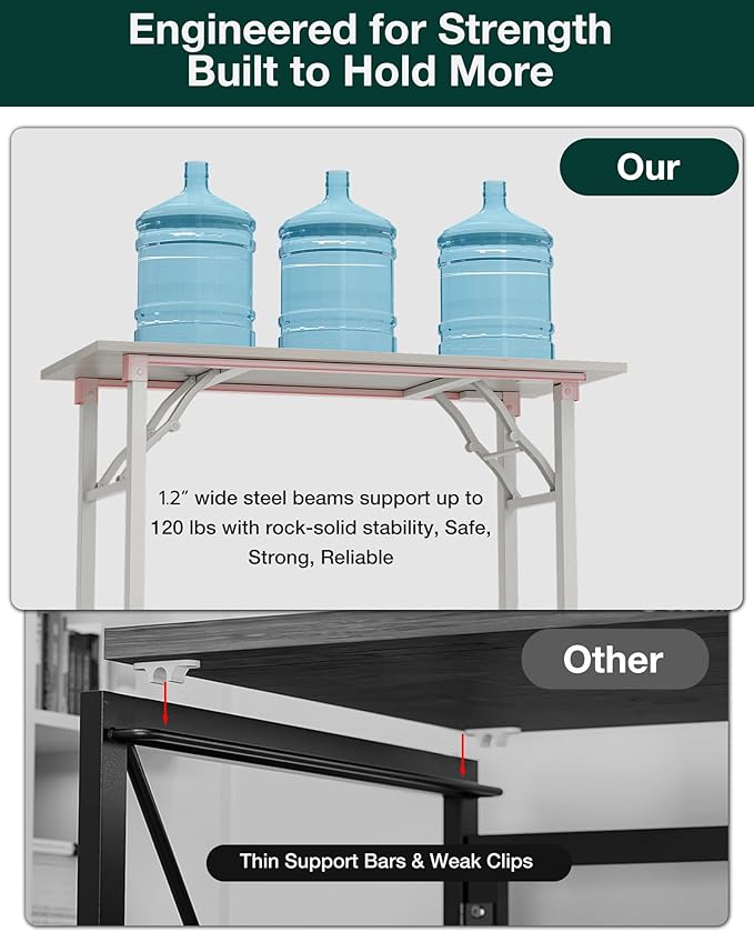 Frylr Small Folding Computer Desk – Portable 35.8 Inch Foldable Laptop Table, Collapsible and Compact for Easy Storage and Fast Setup, Lightweight for Small Spaces, Craft and Study Use, White Ash