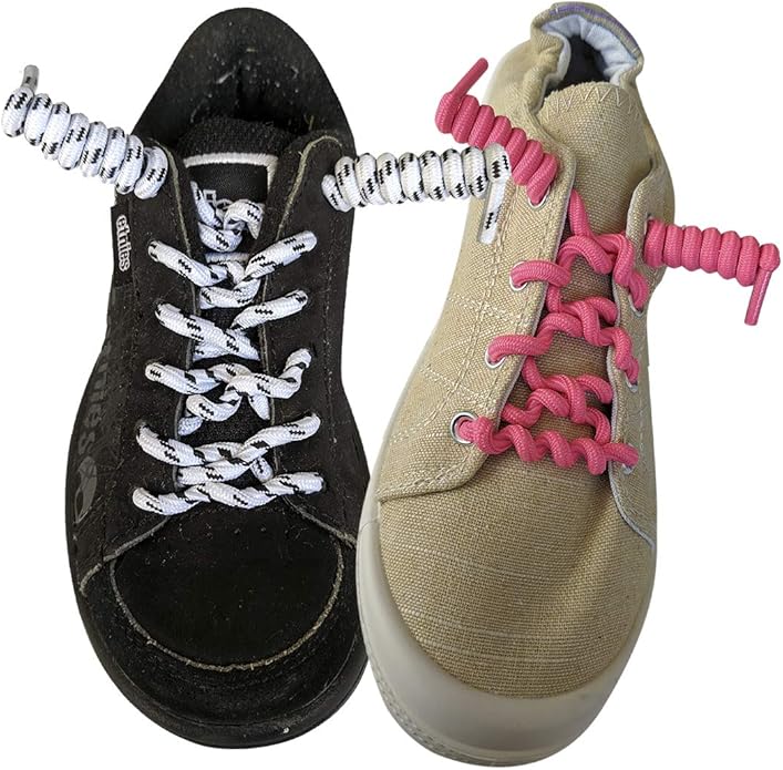 FOOTMATTERS Curly No Tie Shoe Laces - Elastic Spring Laces
