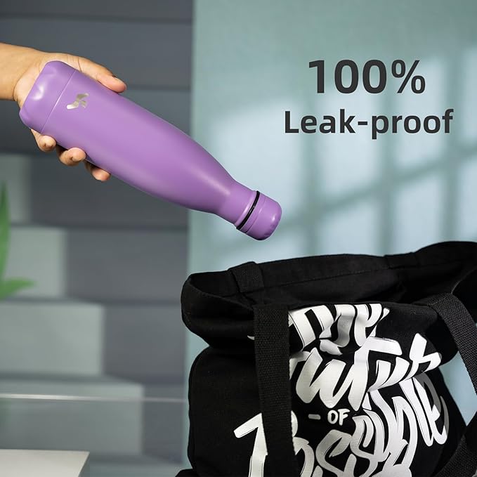 Insulated Water Bottles,17 oz Double Wall Stainless Steel Vacumm Metal Flask for Sports Travel,Lavender