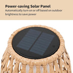 2 Pack Large Patio Solar Powered Lanterns for Garden Outdoor Decorative Floor Lamp Water-Resistant Wicker Lights for Deck Backyard